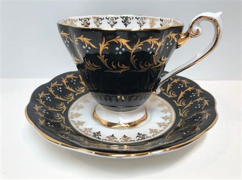 Royal Standard Teacup and Saucer , Black Tea Cup , Vintage Teacups , Housewarming Gifts for Her ...