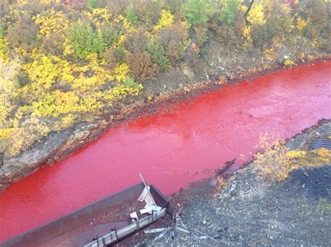 Russian Arctic Daldykan river mysteriously turns blood-red pictures and ...