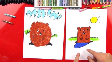 How To Draw A Cartoon Groundhog - Art For Kids Hub