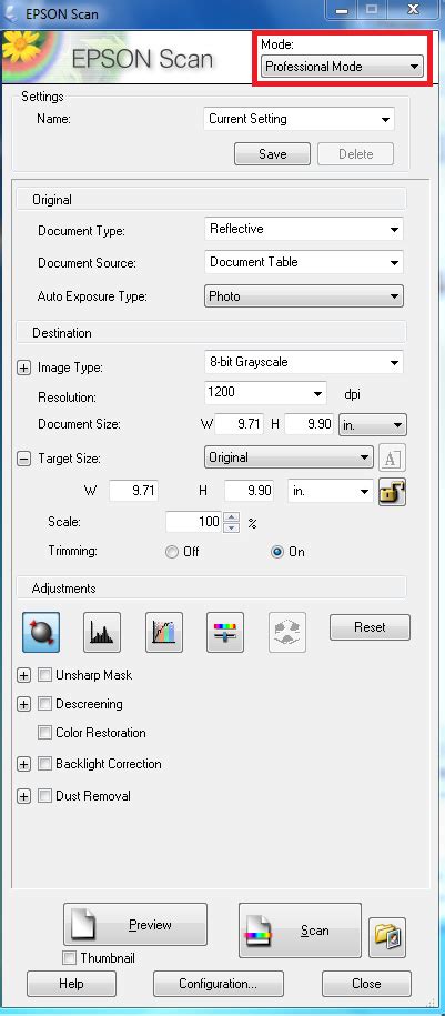 Basic Operation of the Epson 10000XL Flatbed Scanner with EPSON Scan ...