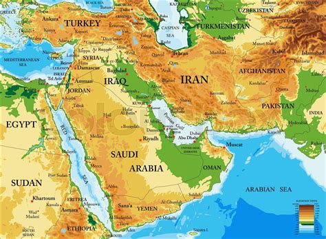 Middle East Physical Features Map | Porn Sex Picture