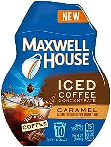 Amazon.com : Maxwell House Iced Coffee Concentrate, Caramel, 1.62 Ounce ...