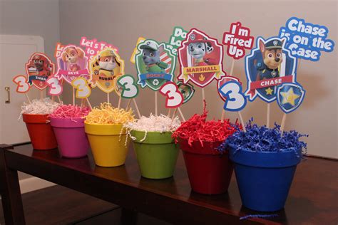 Paw Patrol Centerpiece Set of 6.Paw Patrol Birthday decorations.Birthday Decorations.Paw Patrol ...