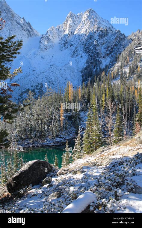 Winter at Colchuck Lake Stock Photo - Alamy