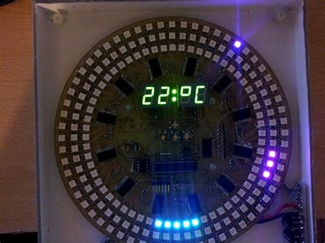 Clock with 180 RGB LEDs on home-etched circuit board – Dangerous Prototypes