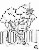 Treehouse Coloring Page sketch template