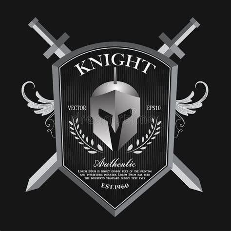 Knight Shield and Helmet Vintage Badge Logo Vector Stock Vector ...