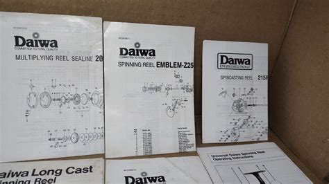 lot of 14 1970s-1980s Daiwa Fishing Reel Manuals Schematics | eBay