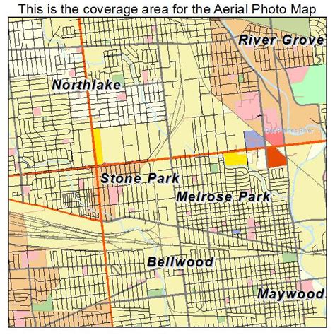 Aerial Photography Map of Melrose Park, IL Illinois