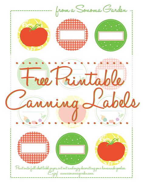 Printable Canning Labels