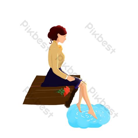 drawing cartoon character seaside girl | PNG Images PSD Free Download ...