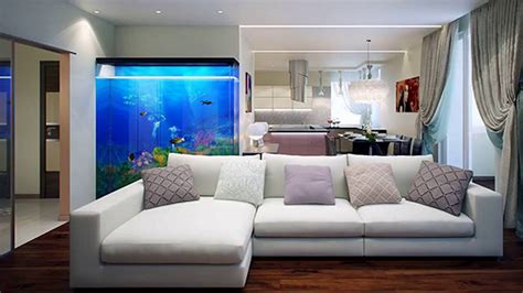 50+ Aquarium Interior Decoration Ideas | Inverted In Living Room Simple ...