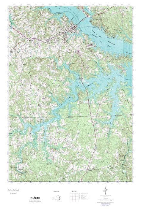 MyTopo Clarksville South, Virginia USGS Quad Topo Map