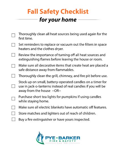 Fall Safety Checklist – Pye-Barker Fire & Safety