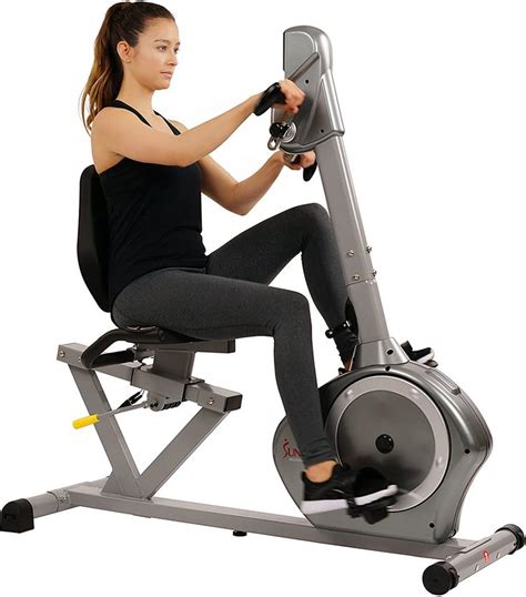 Sunny Health Fitness Recumbent Bike SF-RB4631 with Arm Exerciser, 350lb ...