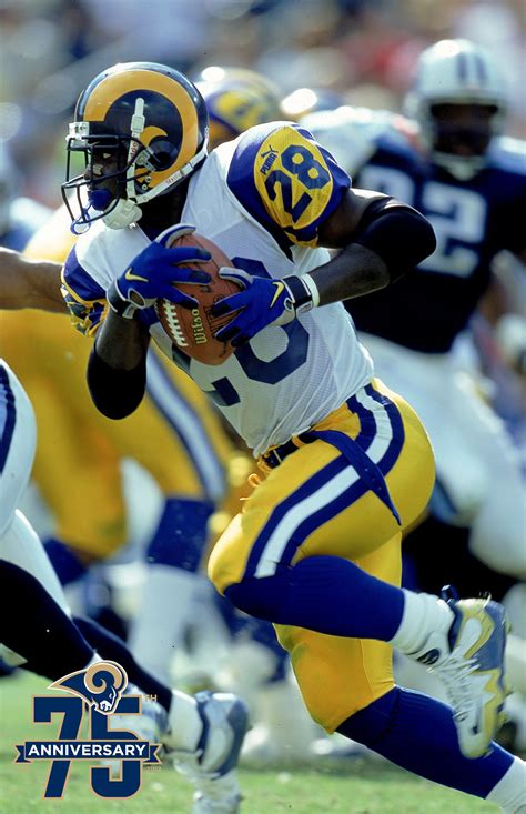 Running back Marshall Faulk played for the St. Louis Rams from 1999 ...