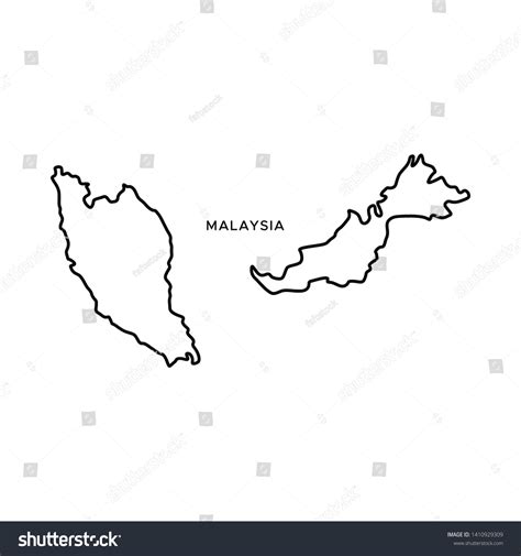 Outline Map Malaysia Vector Design Template Stock Vector (Royalty Free) 1410929309 | Shutterstock