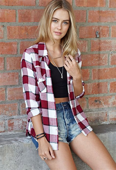 Lyst - Forever 21 Rustic Plaid Shirt in Red