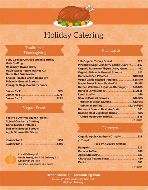 Thanksgiving Catering Menu – Eat Clean Org