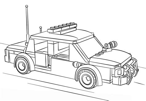 Tô màu xe cảnh sát lego - Trang Tô Màu Cho Bé
