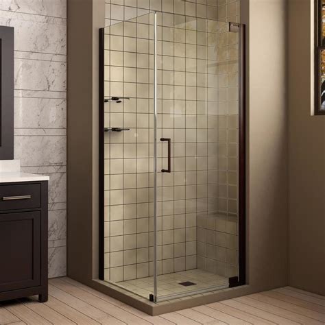 DreamLine Elegance 30-in to 30-in W Frameless Oil Rubbed Bronze Pivot Shower Door at Lowes.com