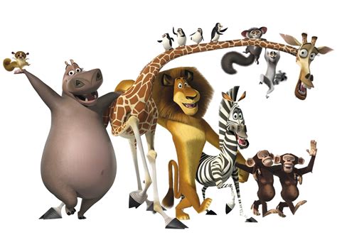 Cartoon Characters: Madagascar and Shrek (PNG)