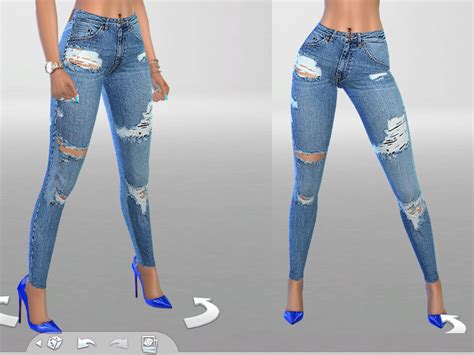 Sims 4 CC's - The Best: Ripped Denim Jeans by Pinkzombiecupcakes