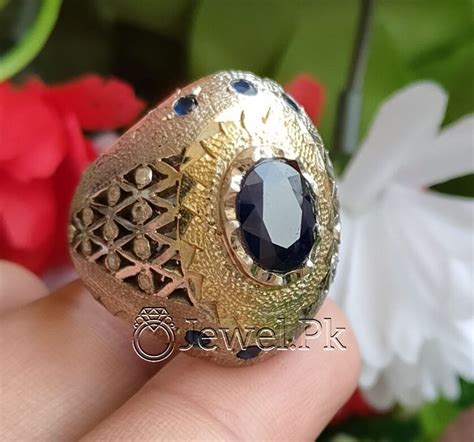 Real Blue Sapphire Ring - Neelum Stone - Unique Design 925 Silver Chaandi