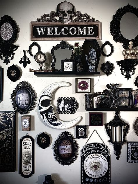 Gothic gallery wall decor. Goth living room. | Gothic home decor, Goth ...