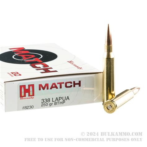 20 Rounds of Bulk .338 Lapua Ammo by Hornady - 250gr HPBT