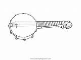 Mandolin Banjo Coloring Page sketch template