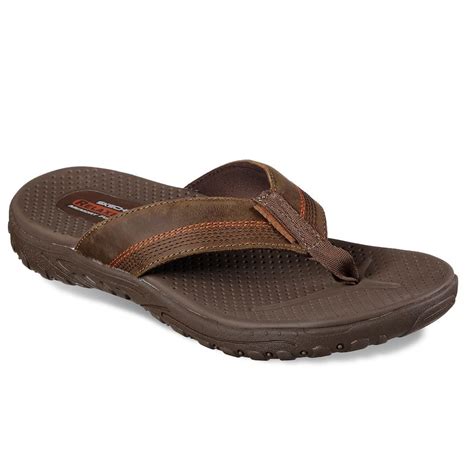 Skechers Relaxed Fit Reggae Cobano Men's Flip Flop Sandals, Size: 10, Dark Brown | Skechers ...