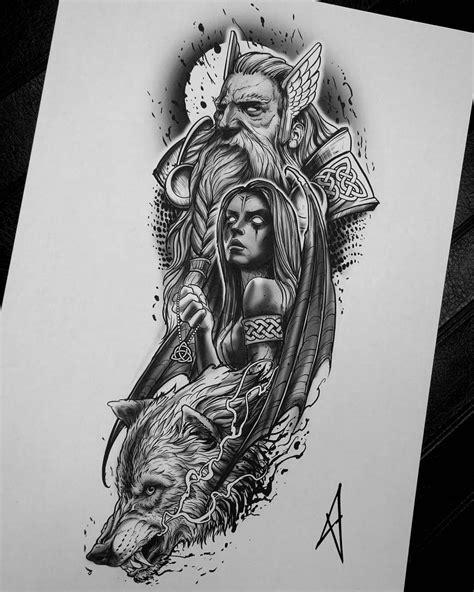 Norse tattoo, Viking tattoo sleeve, Tattoo sleeve designs