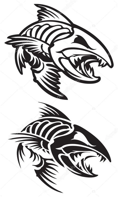 Fish Skeleton Drawing at GetDrawings | Free download