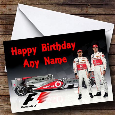 Jensen Button & Lewis Hamilton Formula One Personalised Birthday Card - The Card Zoo