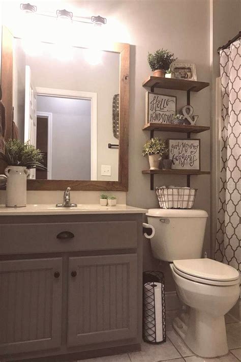 33 Recommended Rustic Farmhouse Bathroom Decor Ideasbathroom | Guest ...