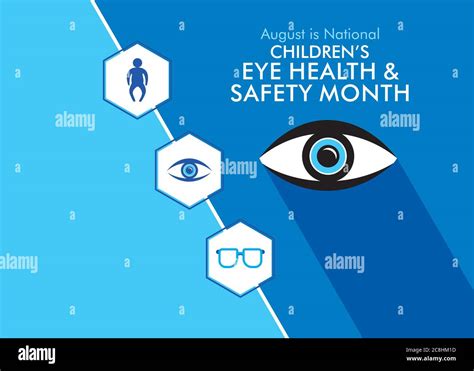 august is children's eye health and safety month awareness poster design Stock Vector Image ...