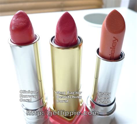 Summery Coral Lipsticks from Clinique, Max Factor and Sisley - Get Lippie