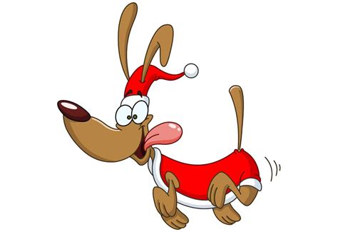 Clip Art Cartoon Christmas Dog - Dog Clip Art