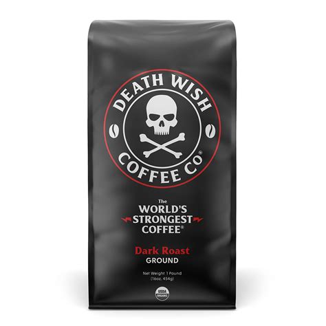 Buy Death Wish Coffee Dark Roast Grounds - 16 Oz - Extra Kick of ...