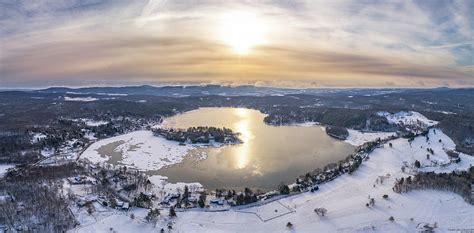 Copake Lake, Craryville NY - Winter Aerial Panorama Photograph by Mike ...