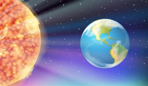 Earth and the Sun in galaxy 446353 Vector Art at Vecteezy