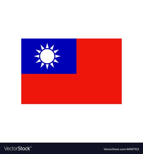 Taiwan flag or republic of china Royalty Free Vector Image