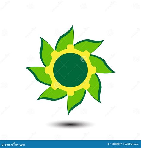 Green flower vector image stock illustration. Illustration of plant ...