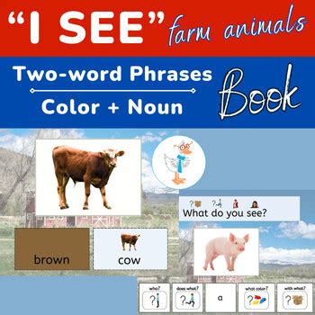 Adapted Book: Learning to Describe Farm Animals by Color - Photo Visual ...