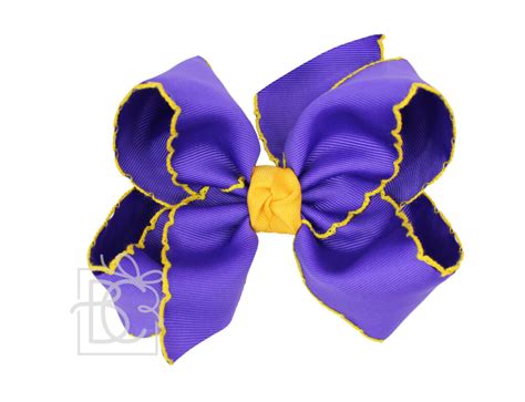 Crochet Edge Bow On Alligator Clip (Purple/ Yellow Gold) - Beyond ...