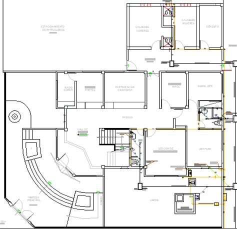 Local civil security office architecture layout plan dwg file - Cadbull