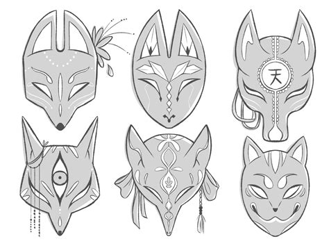 How To Draw A Kitsune Mask - Design Talk