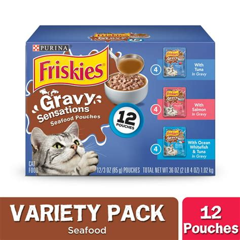 (12 Pack) Friskies Gravy Wet Cat Food Variety Pack, Gravy Sensations ...