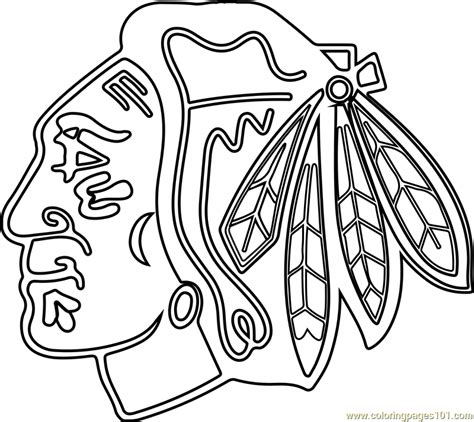 Chicago Blackhawks Logo Coloring Page for Kids - Free NHL Printable Coloring Pages Online f ...